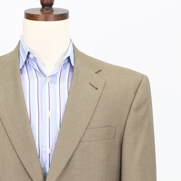 Hart Schaffner Marx 44L 35x32 Brown Full Suit 2-Button Solid R586 - Picture 7 of 15